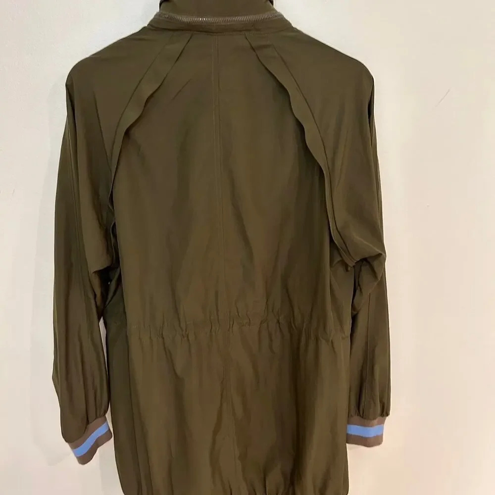 Free people oversized long bomber windbreaker w concealable hood XS funnel neck - Picture 8 of 9